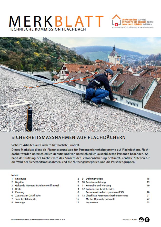 Merkblatt Arbeitssicherheit Flachdach